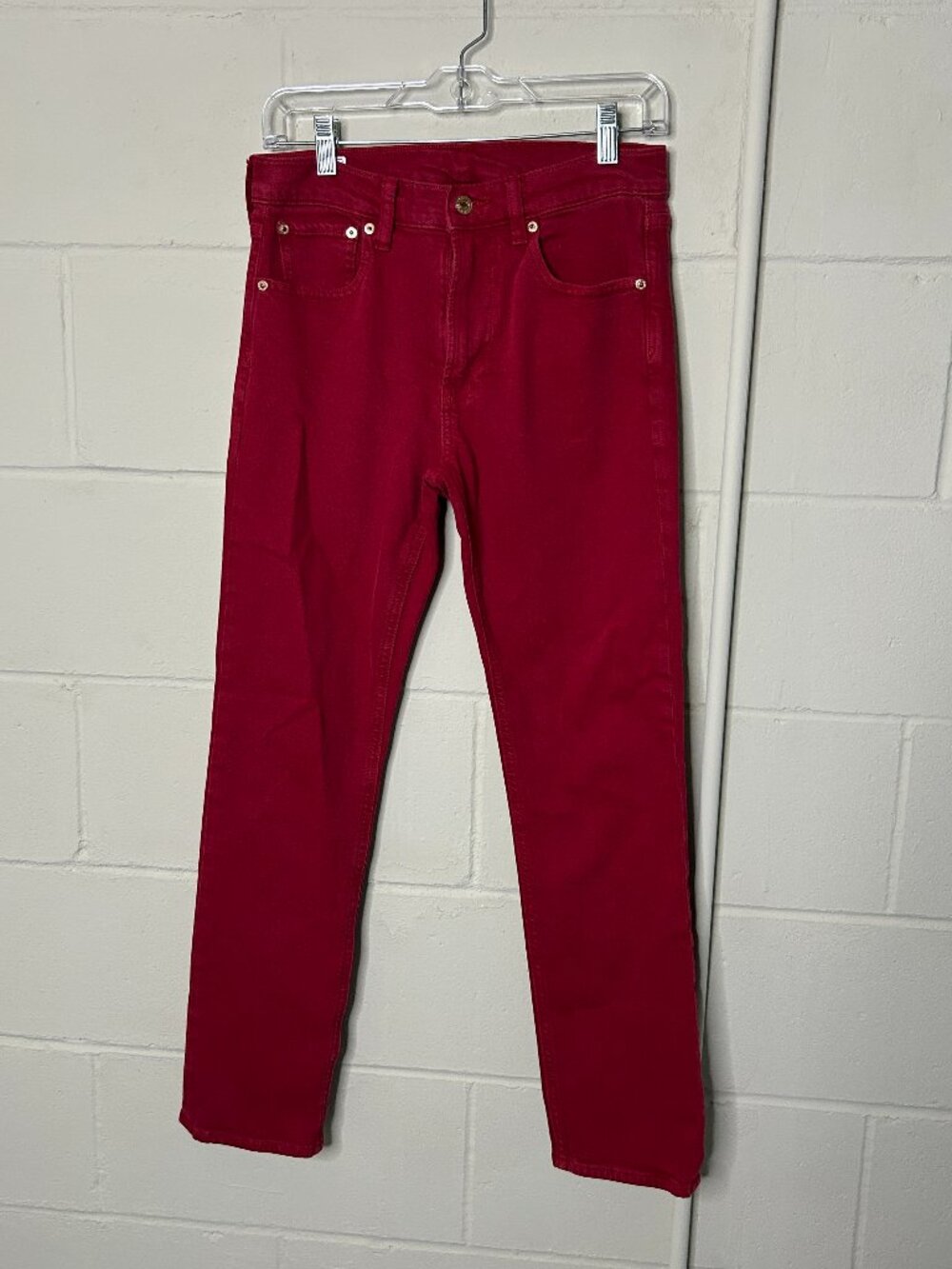 Gap Jeans WOmens 2 Short 26 90s Straight High Rise Red Denim Ankle Buttermom